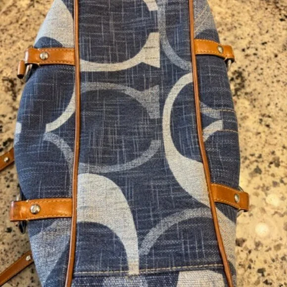 Coach 13810 Vintage Signature Gallery Tote with brown leather trim Classic Y2K - Picture 6 of 15